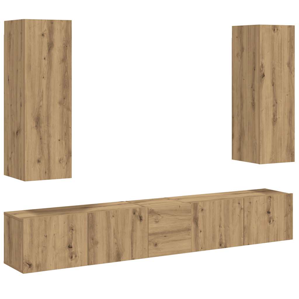 5-tlg. TV-Schrank-Set Weiß Holzwerkstoff