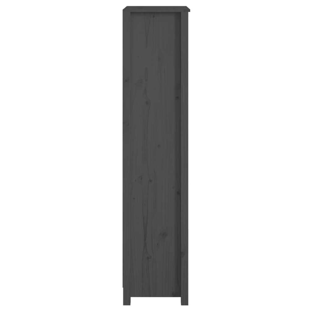 Bücherregal Grau 80x35x68 cm Massivholz Kiefer