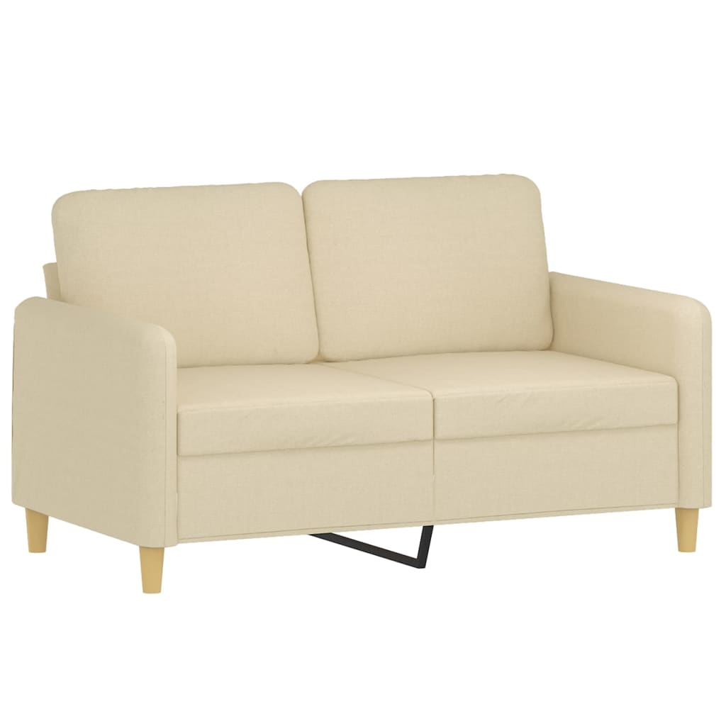2-Sitzer-Sofa mit Zierkissen Braun 120 cm Stoff