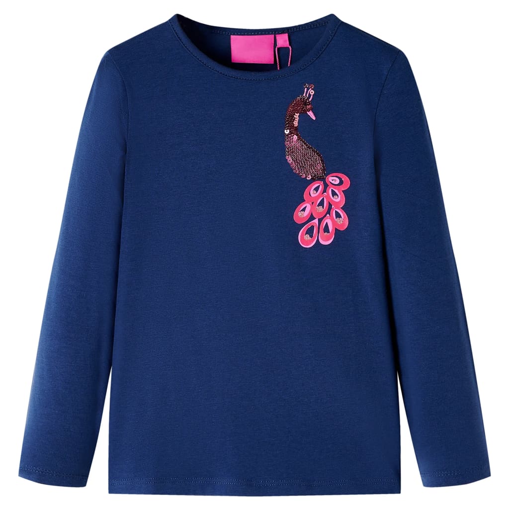 Kinder-Langarmshirt Knallrosa 128