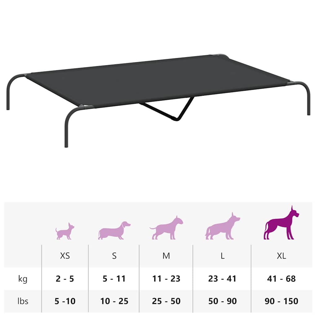 Erhöhtes Hundebett Schwarz S Textilene
