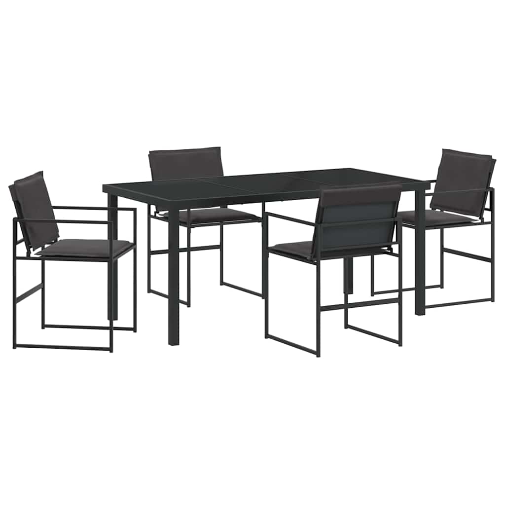 Garten Essgruppe 5 pcs Schwarz 140 x 70 x 73 cm