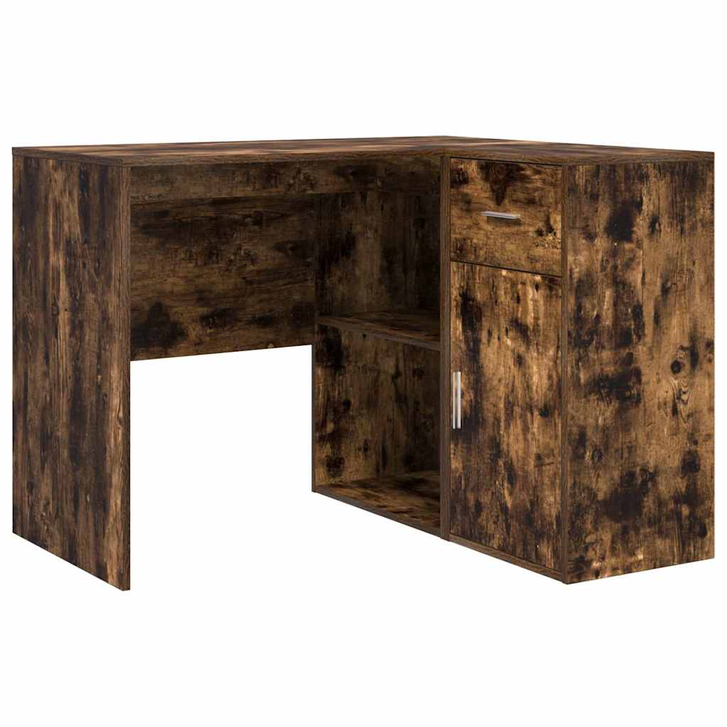 Eck-Schreibtisch Schwarz Eichen-Optik 102 x 88 x 75 cm