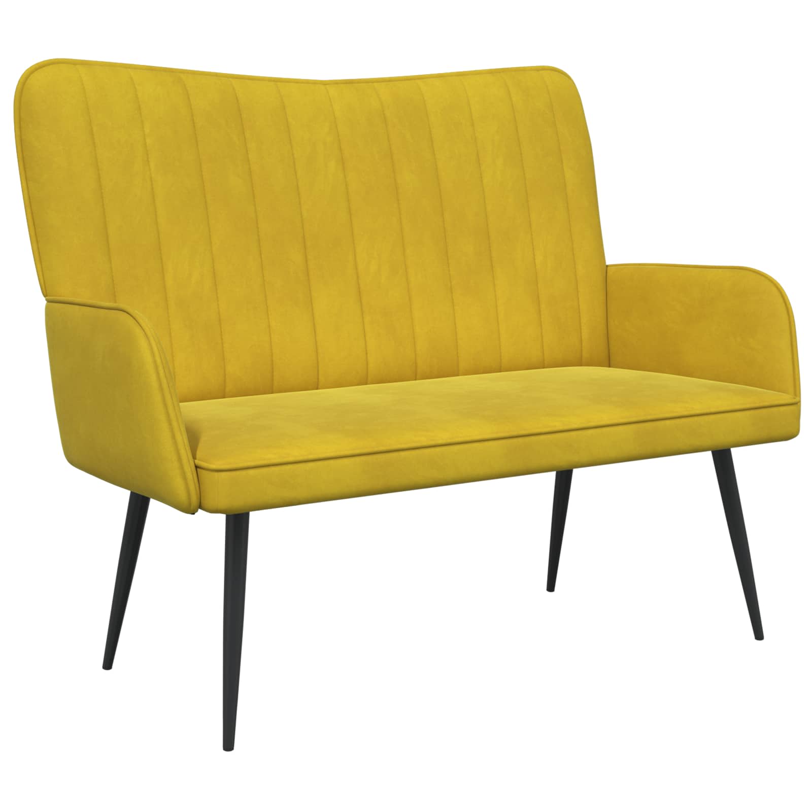 2-Sitzer Sofa Hellgrau 115 x 61 x 87 cm Samt (V)