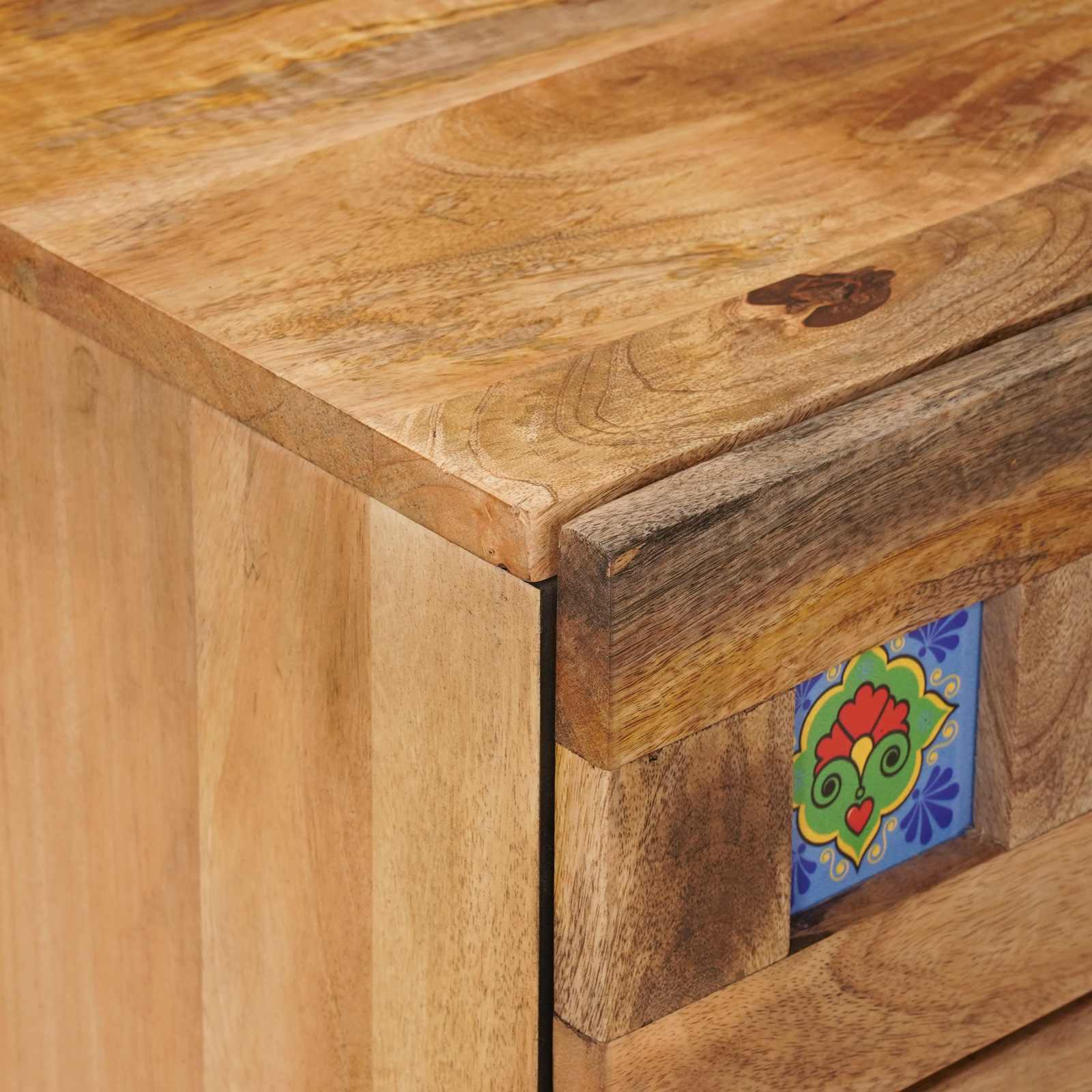 Nachttisch Braun 50 x 33 x 62 cm Massivholz Mango