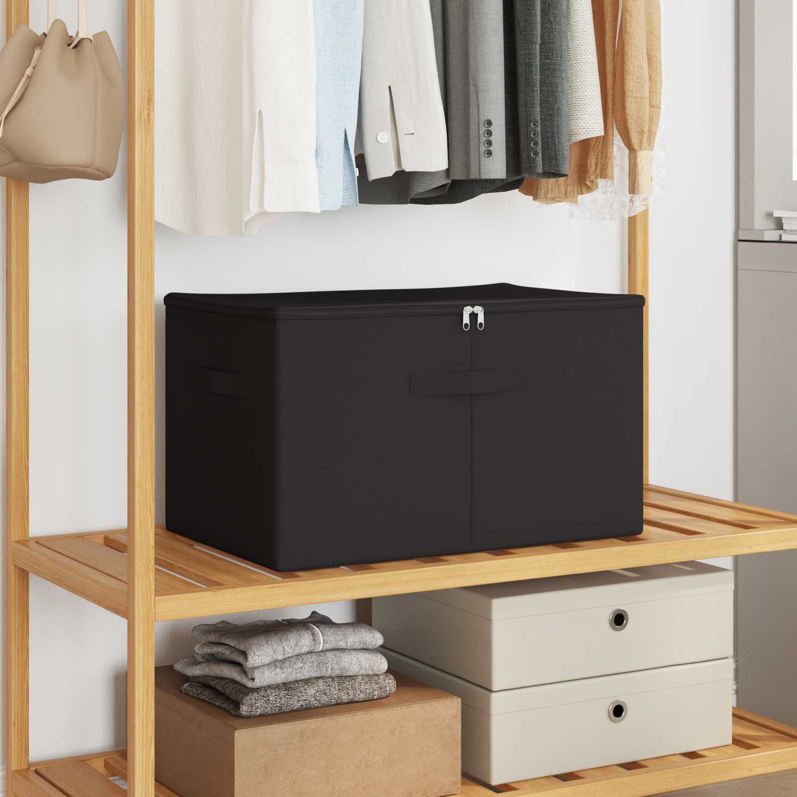 Aufbewahrungsbox Stoff 50x30x25 cm Anthrazit