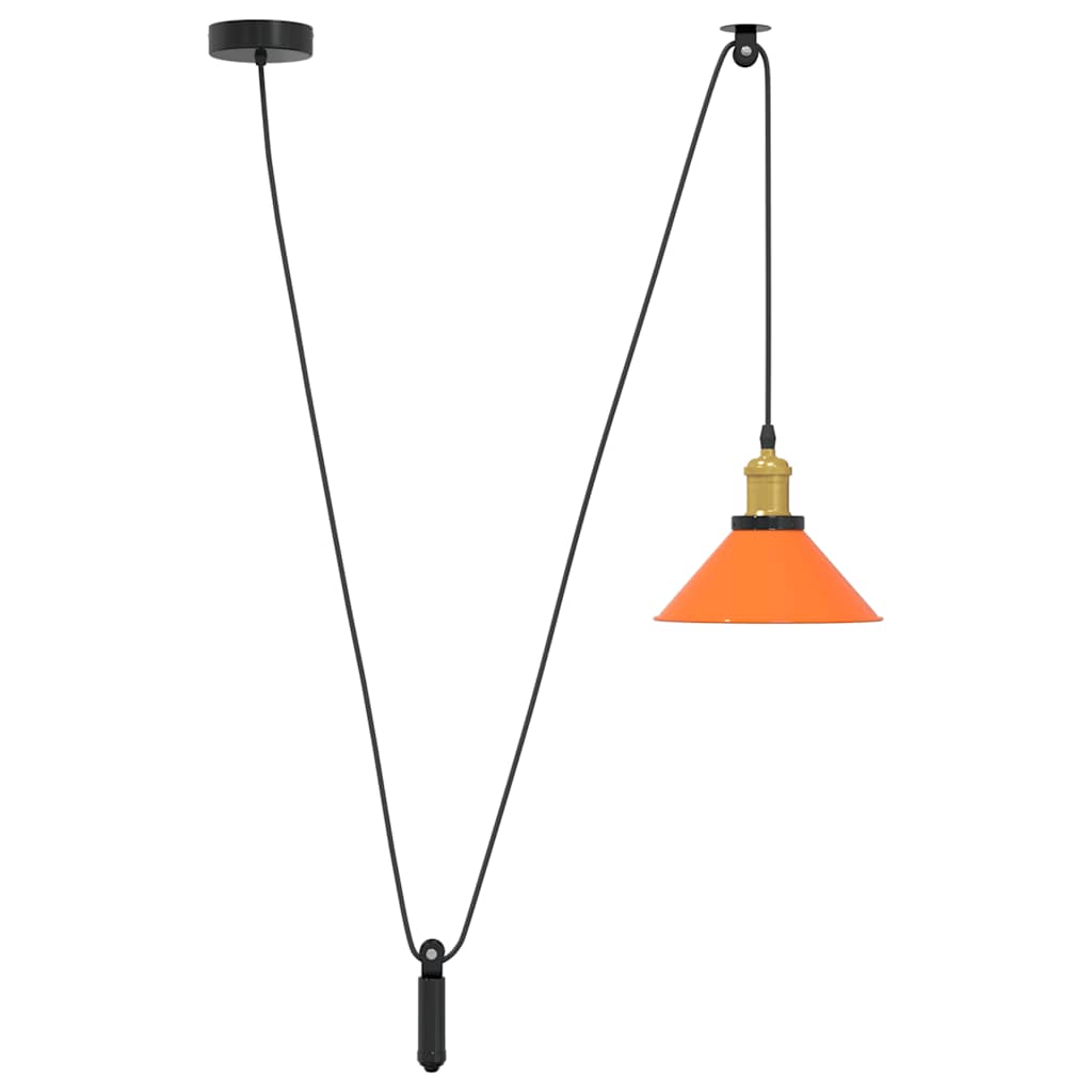 Pendelleuchte Höhenverstellbar E27 Schwarz Glänzend Ø 22 cm