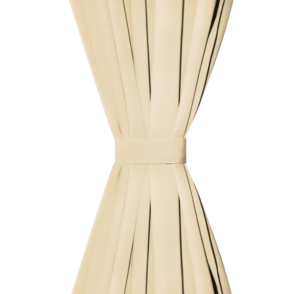 Vorhänge Gardinen aus Satin 2-teilig 140 x 175 cm Schwarz