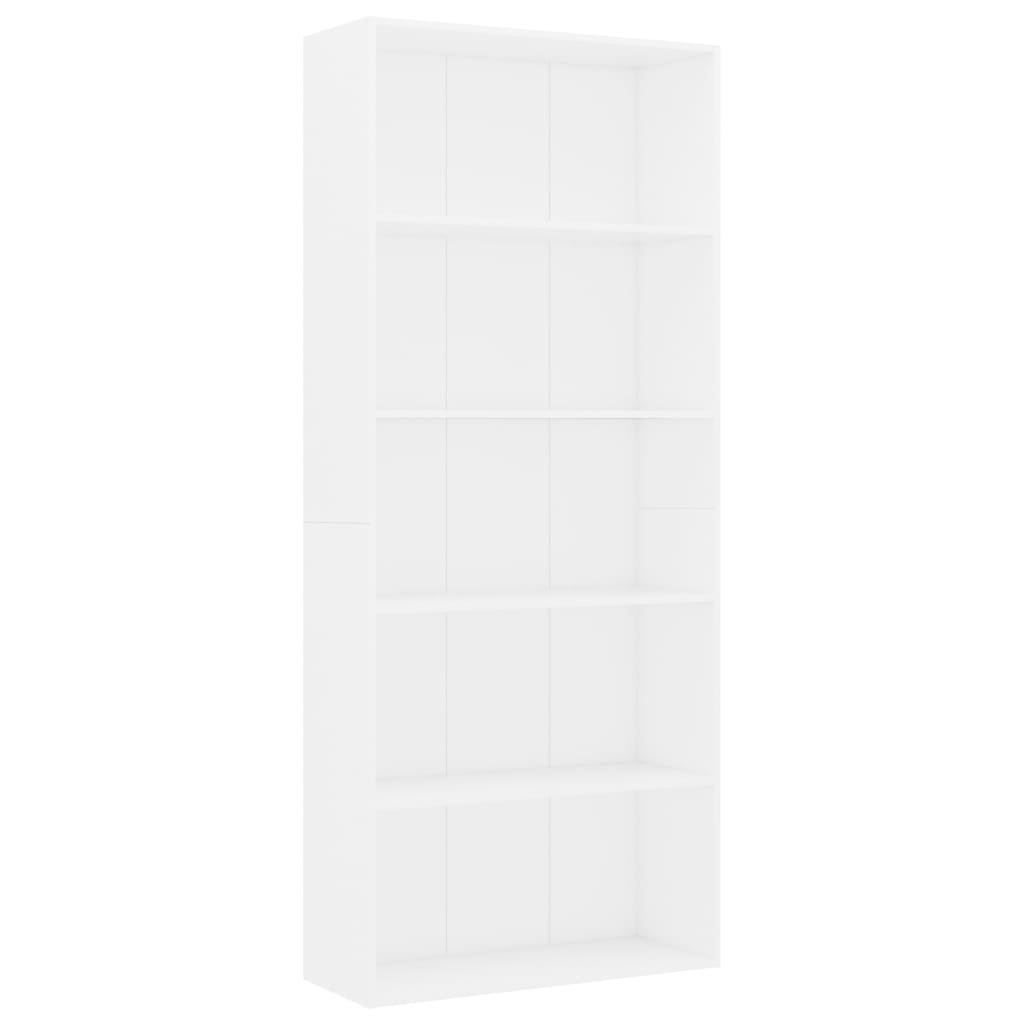 Bücherregal Schwarz Eichen-Optik 80x30x189 cm Holzwerkstoff