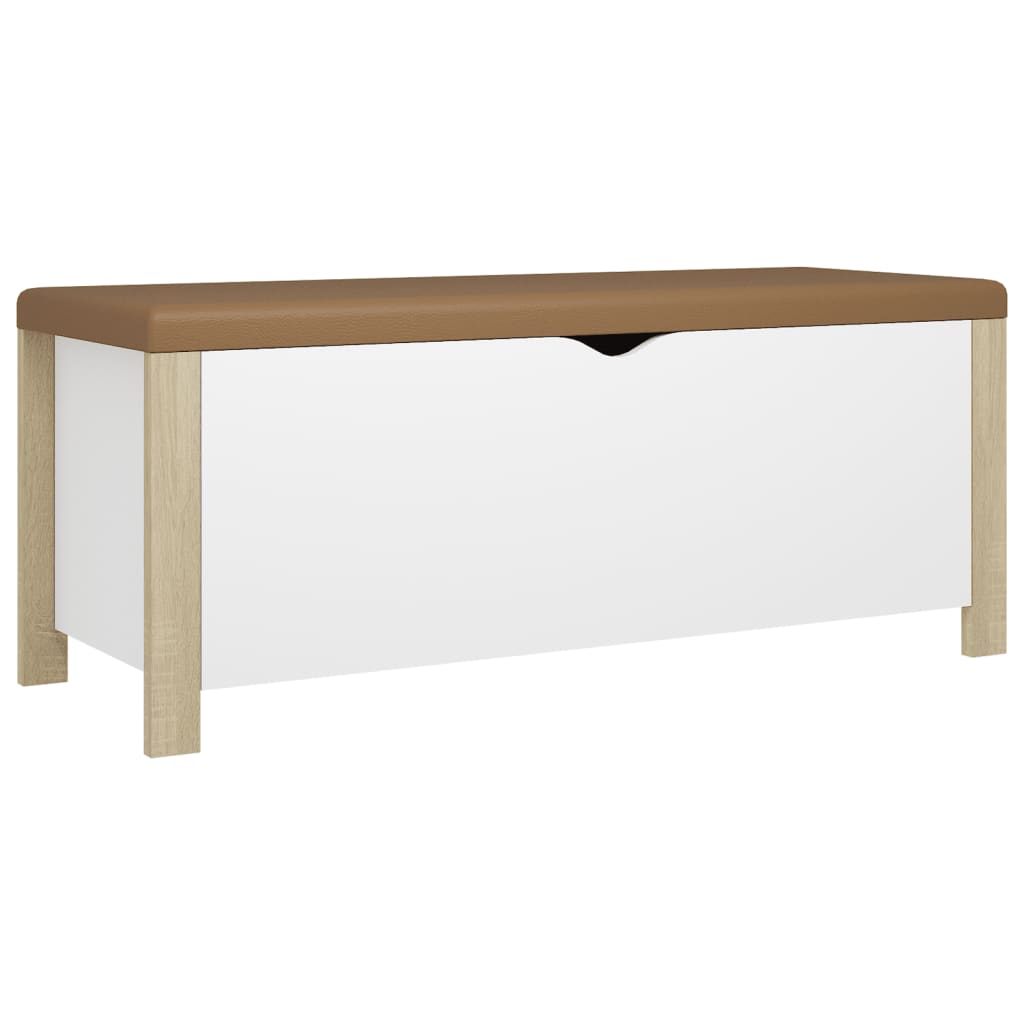 Aufbewahrungsbox mit Kissen Grau 105x40x45 cm