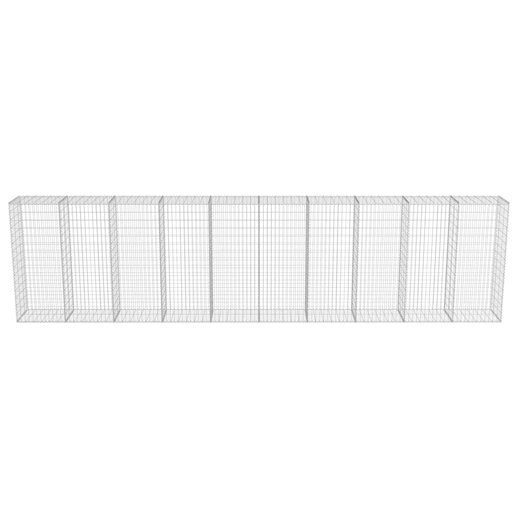 Gabionenwand mit Abdeckung Verzinkter Stahl 20×20×100 cm