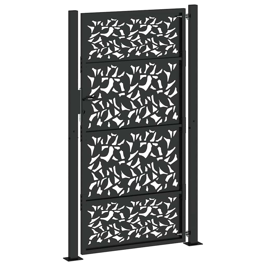 Gartentor Schwarz 100x100 cm Stahl Lichtdesign
