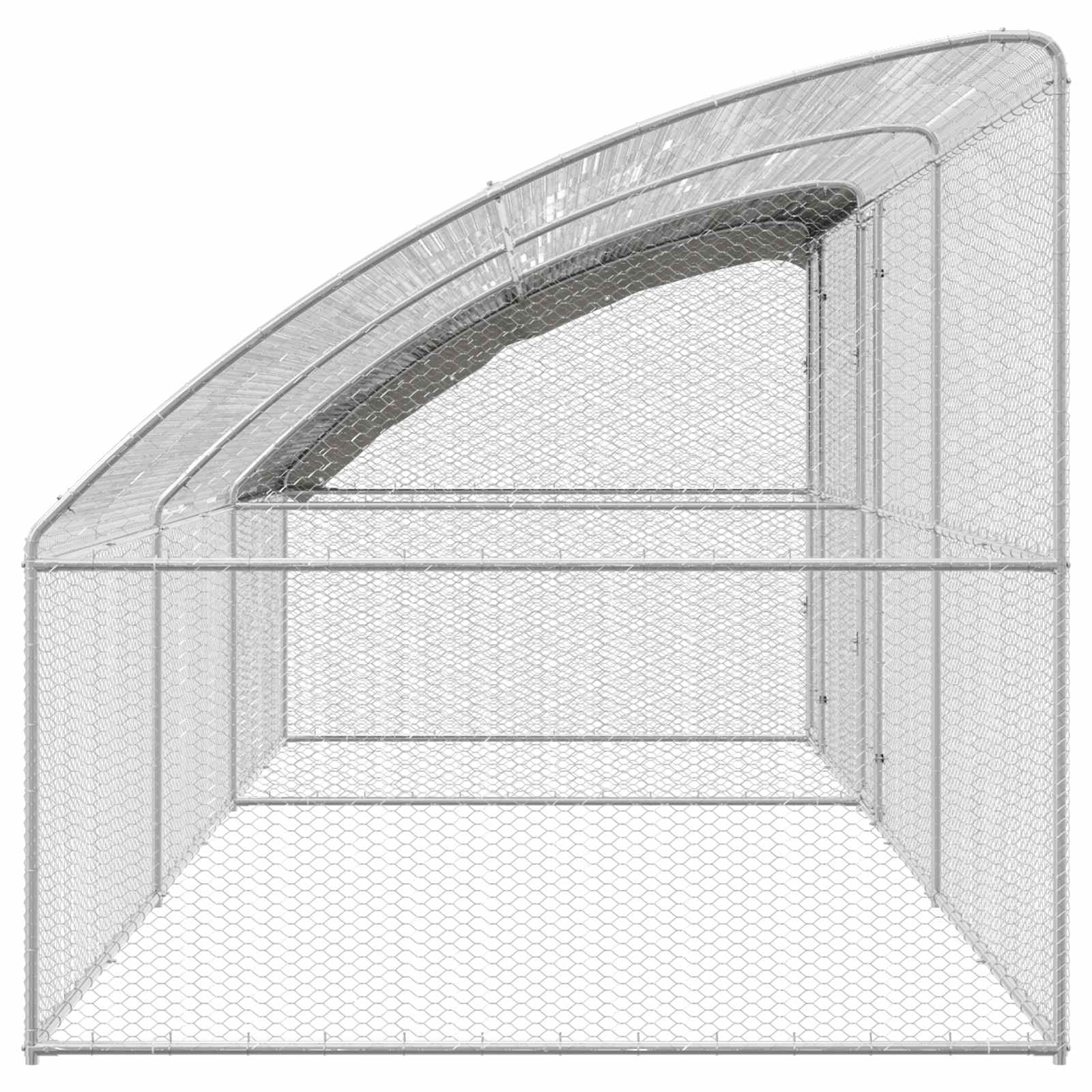 Hühnerkäfig 2 pcs Silber 400 x 200 x 200 cm Stahl und PE