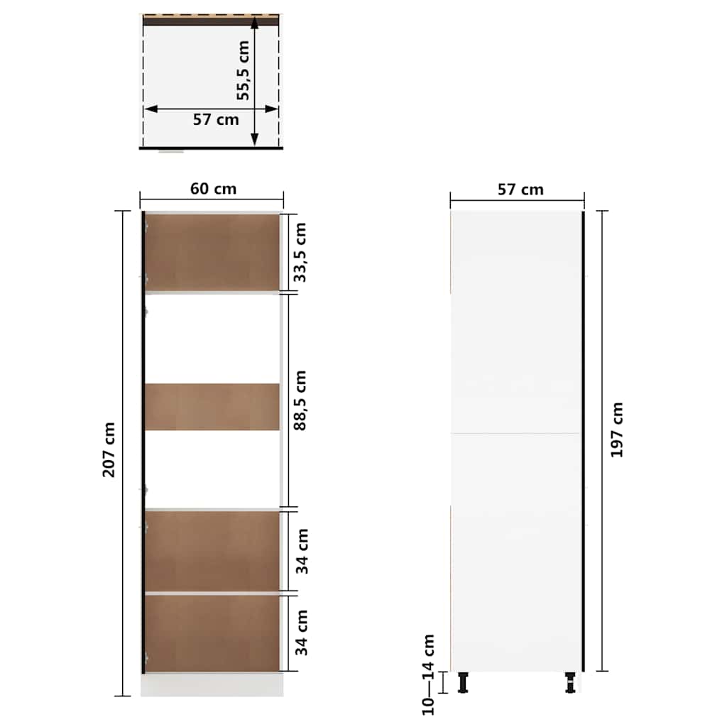 Unterschrank Lyon Weiß 60x46x81,5 cm Holzwerkstoff