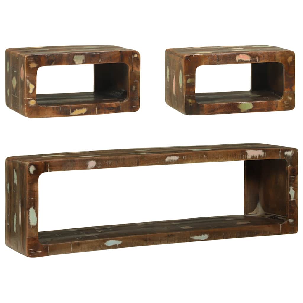 TV-Schrankset mit Regal 3 pcs Braun Massivholz Mango