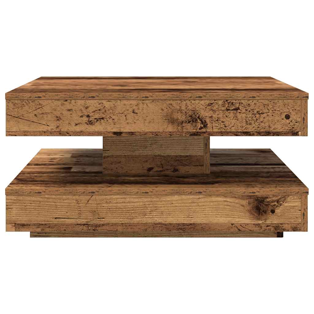 Couchtisch 360-Grad Drehbar Weiß 90x90x34,5 cm