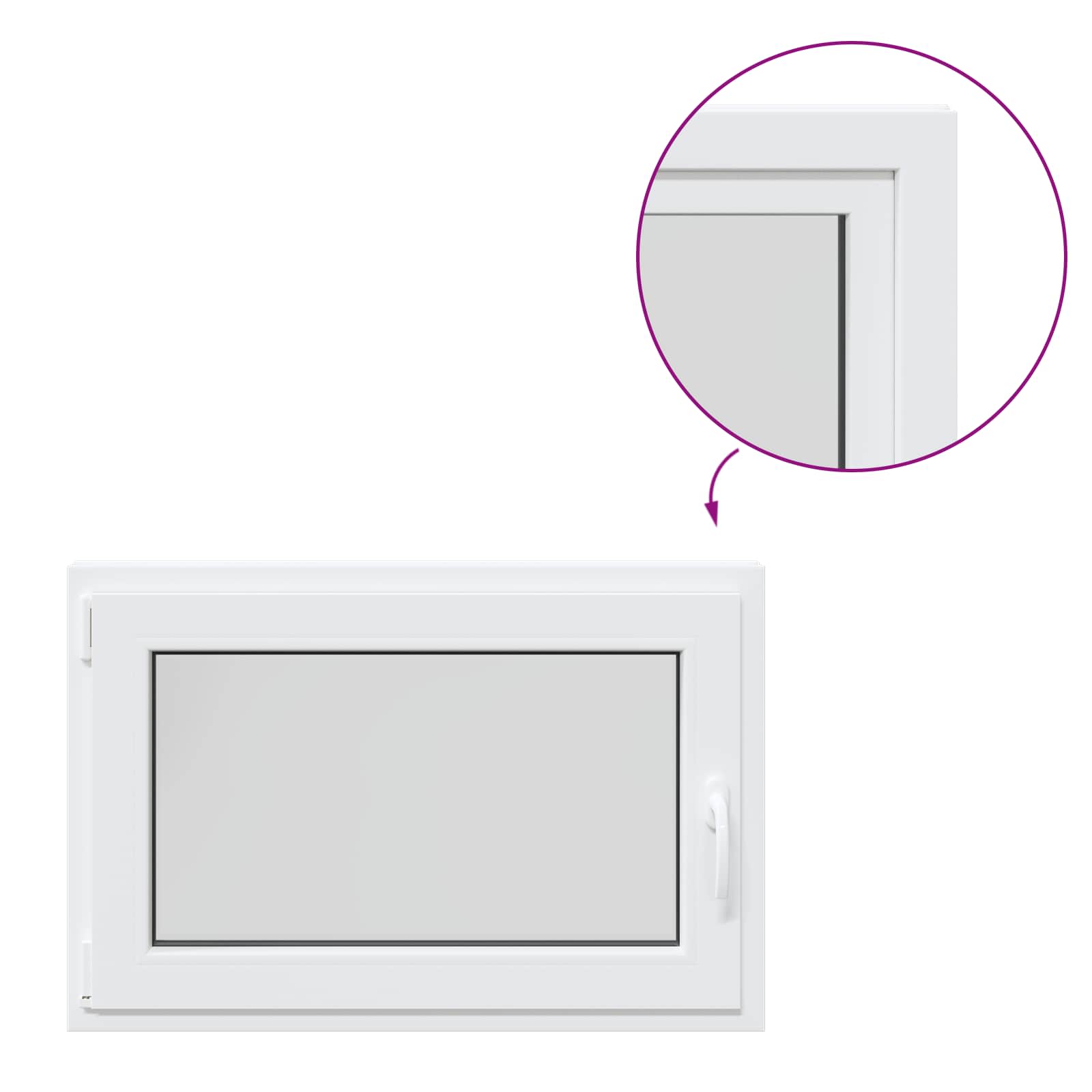 Kellerfenster RISOR 50 x 50 cm PVC und Glas Weiß