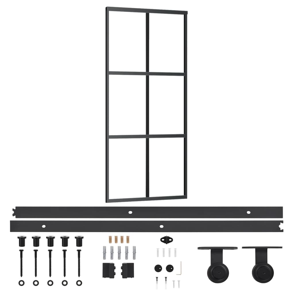 Schiebetür mit Beschlag ESG-Glas & Aluminium 76x205 cm