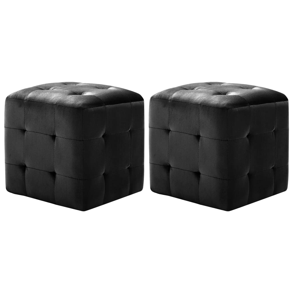 Pouf 2 Stk. Blau 30x30x30 cm Samtstoff