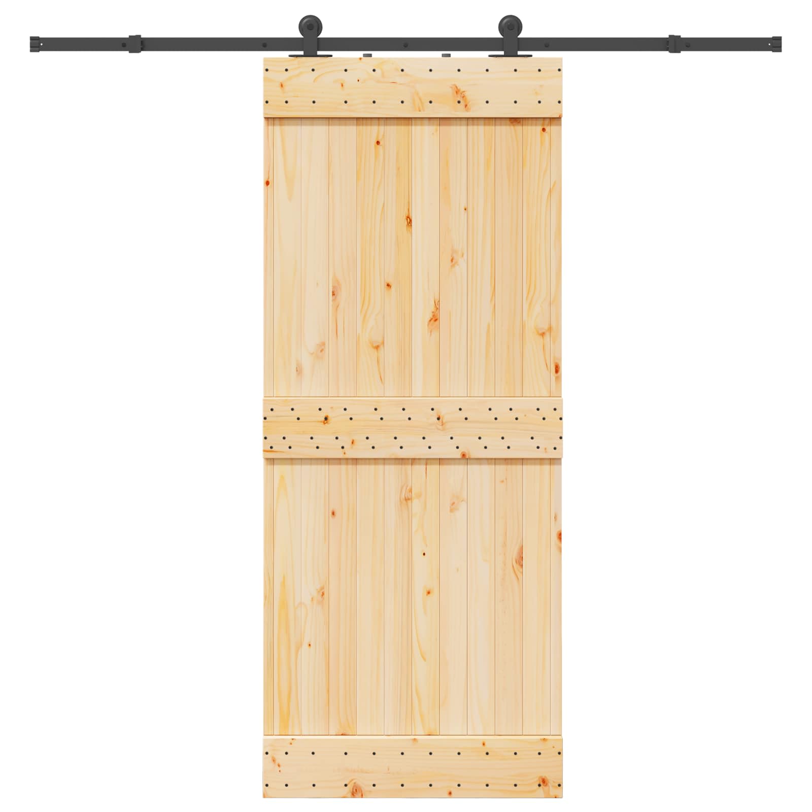 Schiebetür NARVIK Natürlich und Schwarz 70 x 210 cm (213,5 cm)