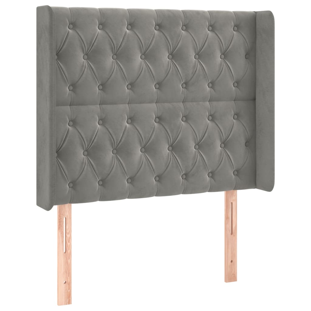 Kopfteil mit Ohren Dunkelblau 93x16x78/88 cm Samt