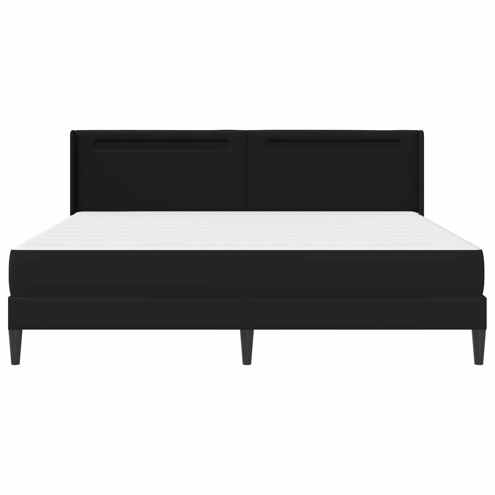 Bettgestell mit Matratze Schwarz 90 x 190 cm Kunstleder