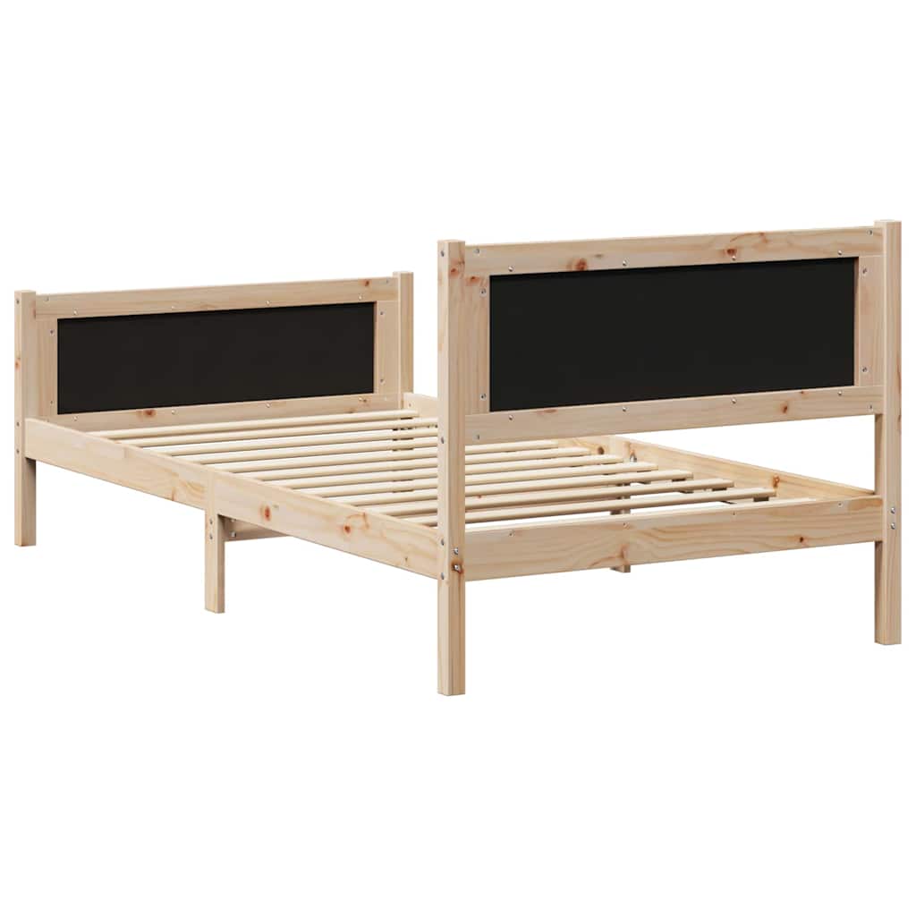 Bettgestell Braun und hellgrau 200 x 200 cm Massivholz Kiefer