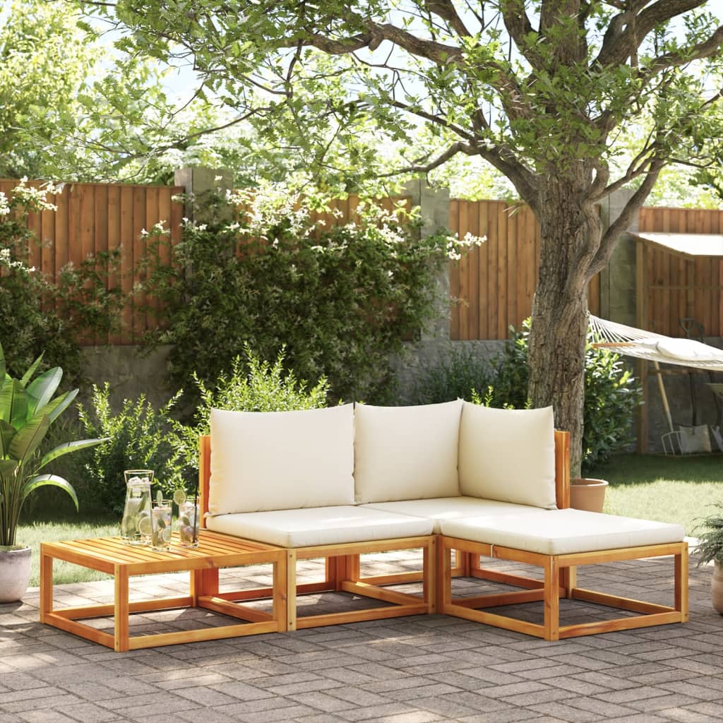 6-tlg. Gartensofa-Set mit Kissen Holz Akazie & Seil