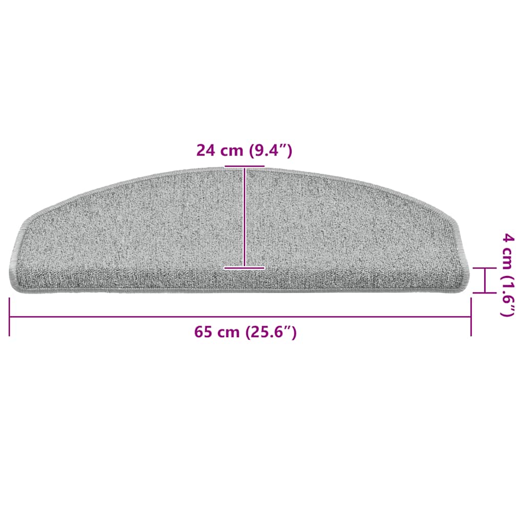 Stufenmatten 15 Stk. 56x17x3 cm Anthrazit Halbrund