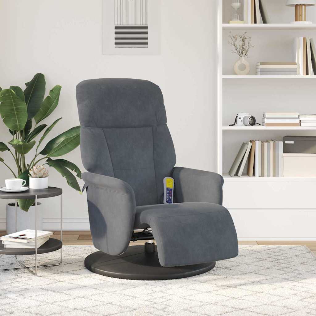 Massage Relaxsessel Dunkelgrau 91 x 71 x 105 cm Samt