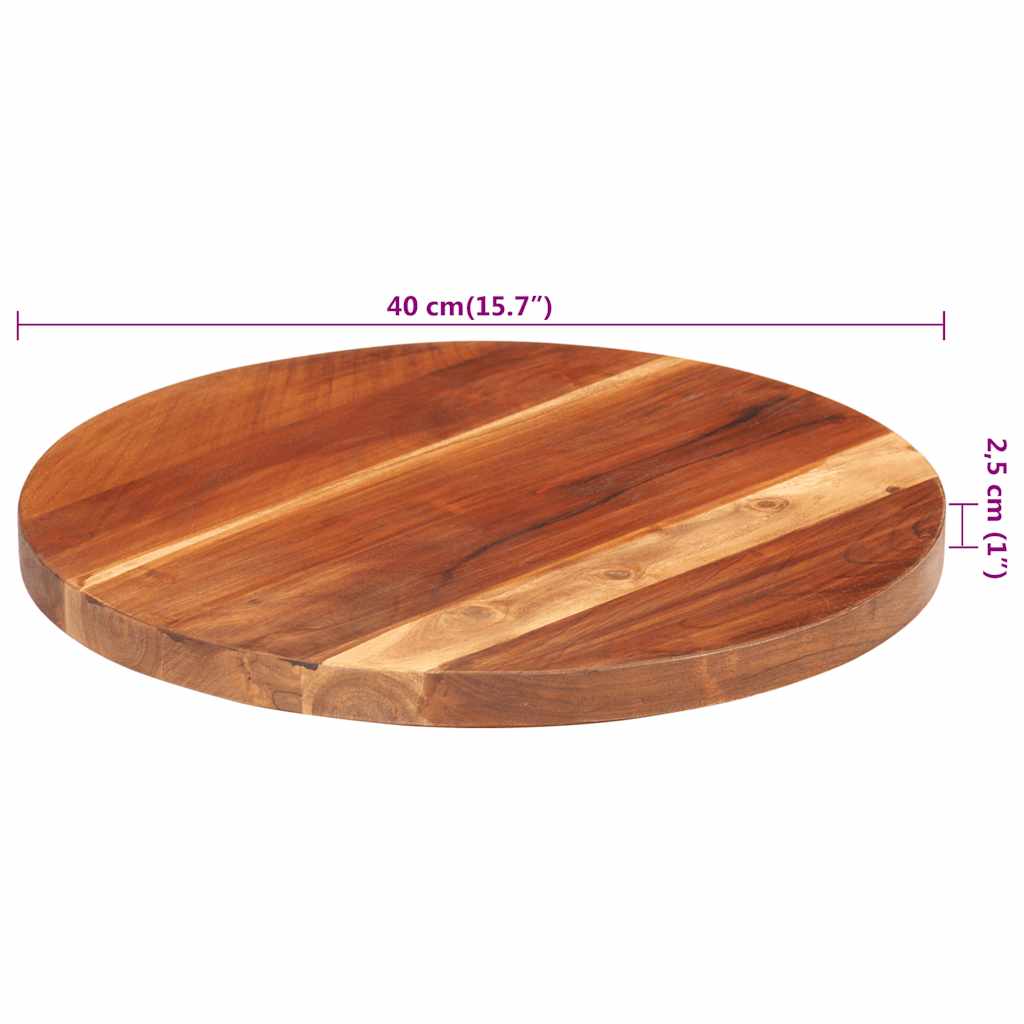 Tischplatte Massivholz Akazie Rund 15-16 mm 40 cm