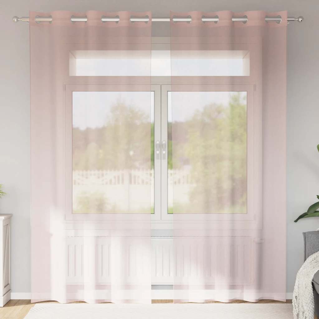 Voile Vorhänge mit Ösen 2 Stk. Apfelgrün 140x140 cm