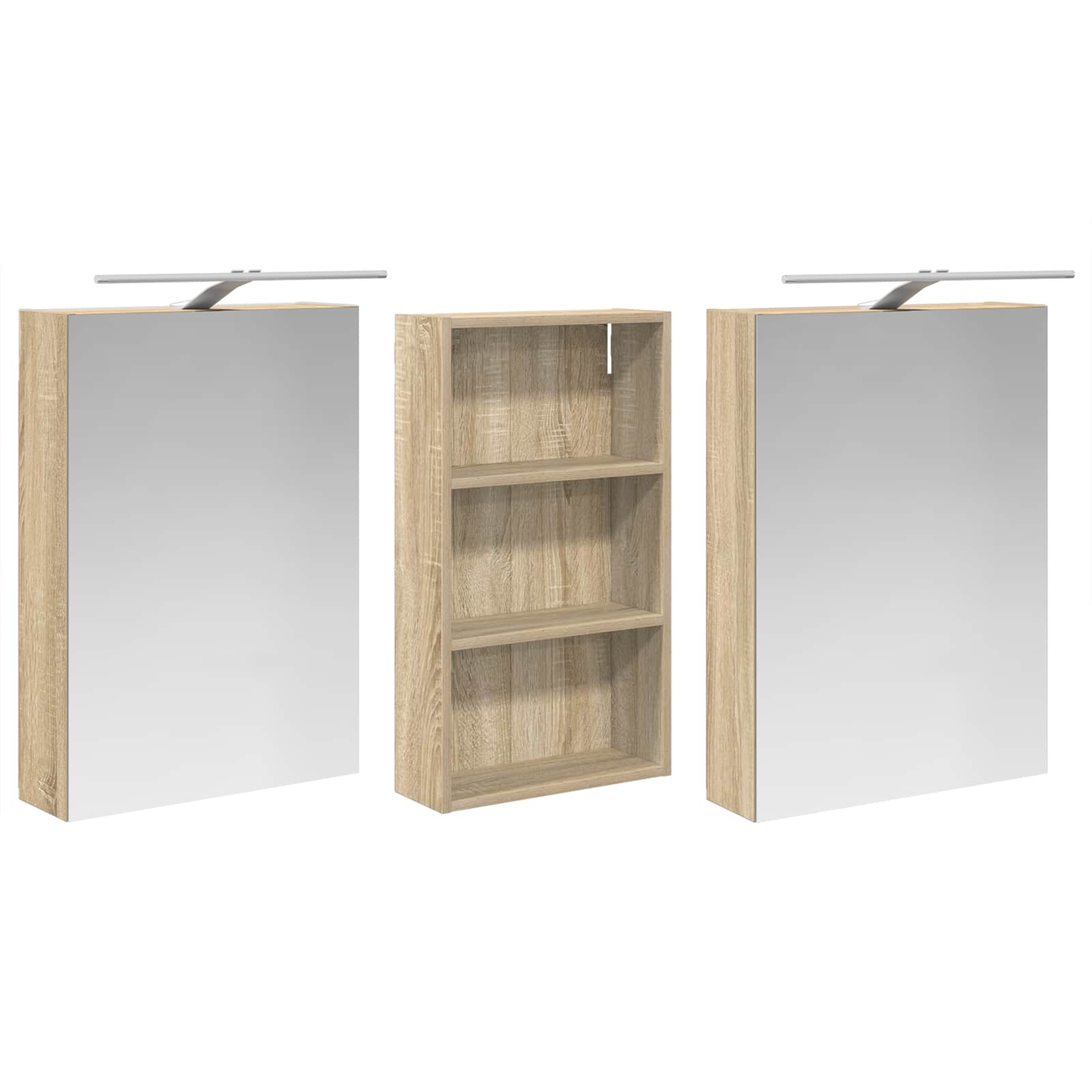 Badezimmerschrank-Set 3 pcs 80 x 10,5 x 50 cm Holzwerkstoff