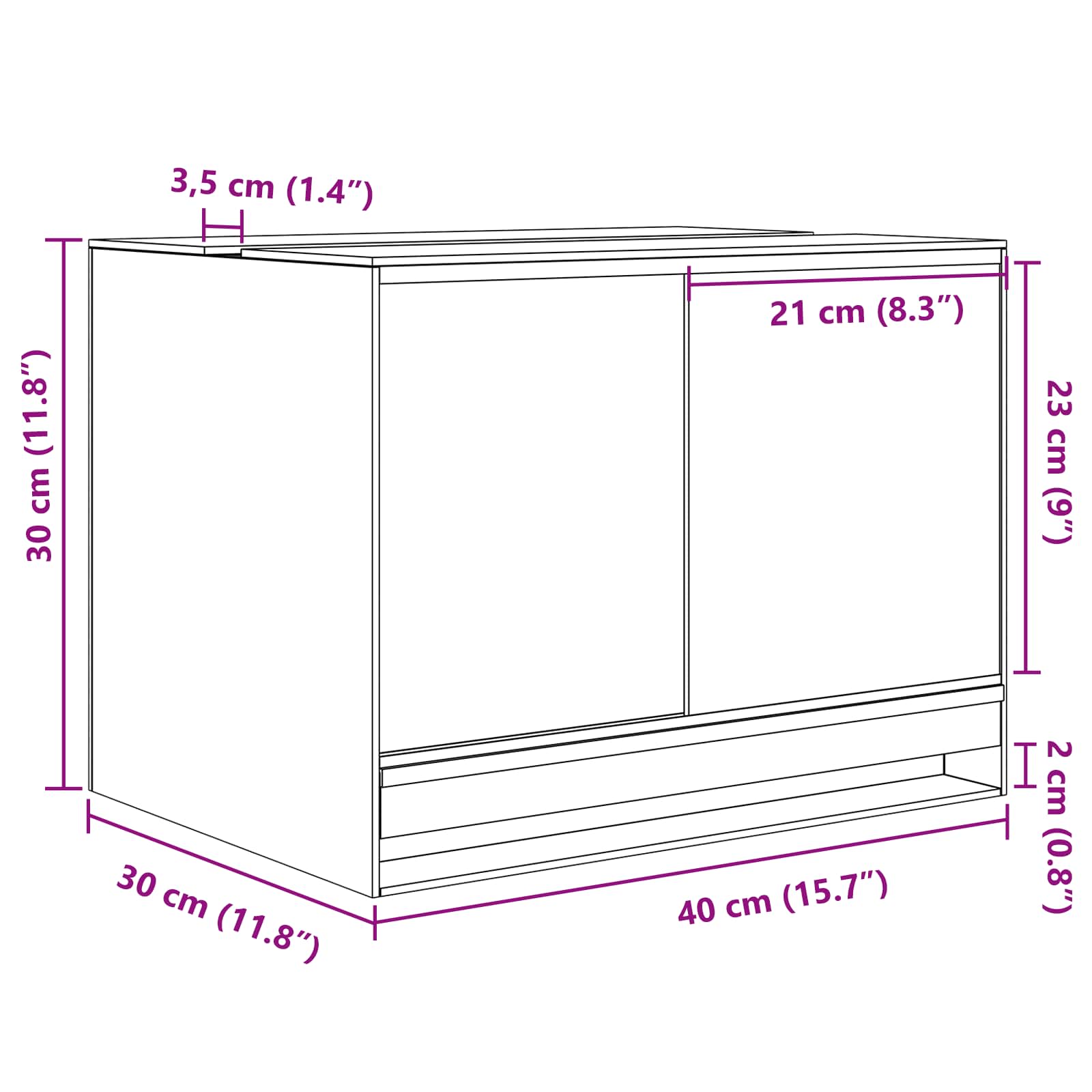 Terrarium mit Speicher Transparent 30 x 30 x 30 cm Glas