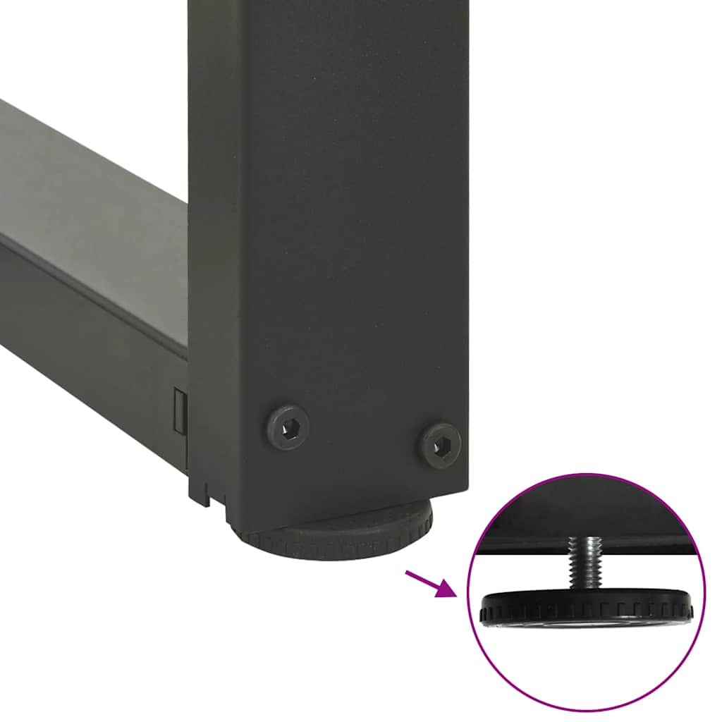 Couchtischbeine T-Form 2 Stk. Schwarz 30x25x(30-31) cm Stahl