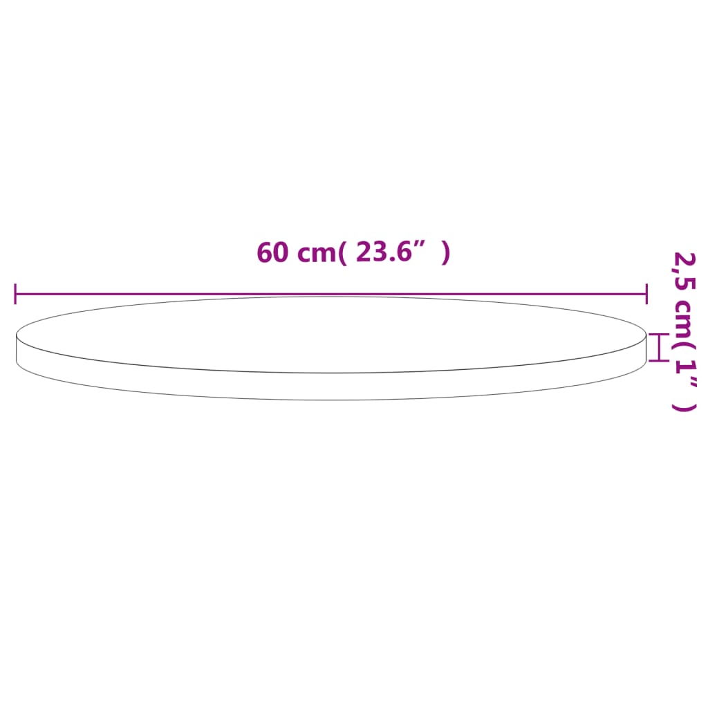 Tischplatte Ø30x1,5 cm Rund Massivholz Buche