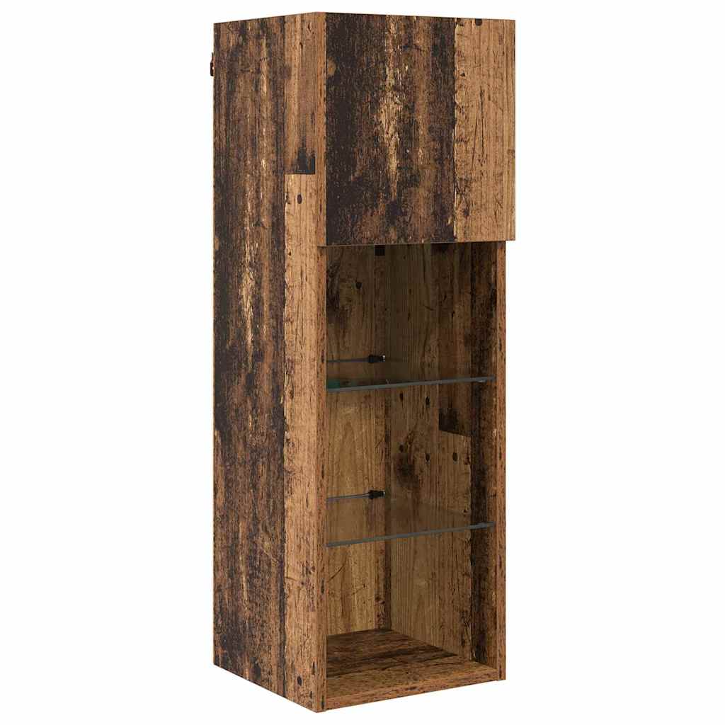 5-tlg. Wohnwand mit LED-Beleuchtung Weiß Holzwerkstoff