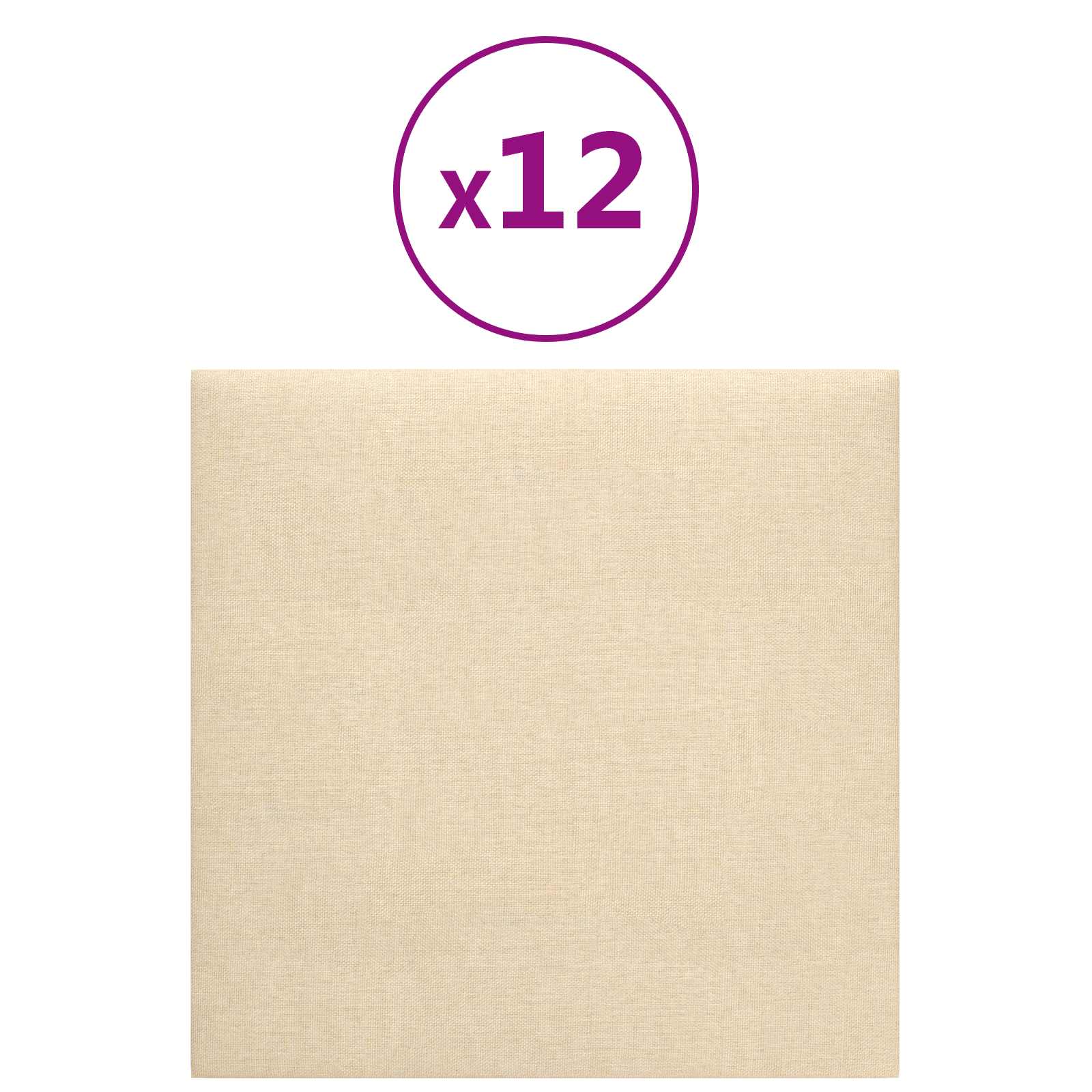 Wandkopfteilen 12 pcs 30 x 15 cm Creme Stoff