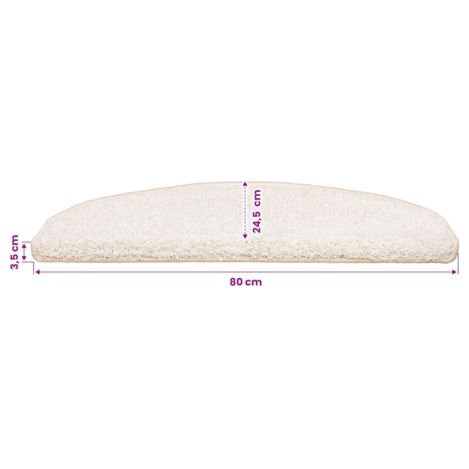 Stufenmatten 15 Stk. 56x17x3 cm Grau Halbrund