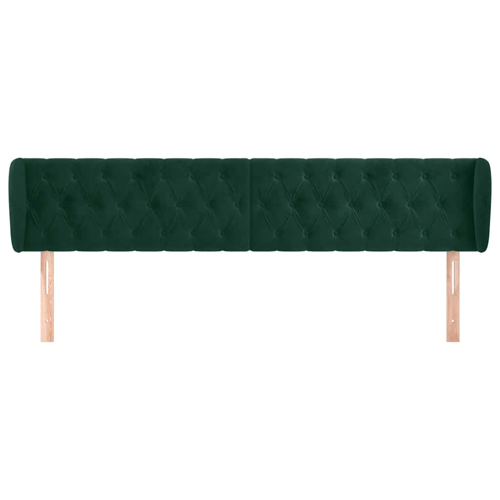 Kopfteil mit Ohren Dunkelblau 93x23x78/88 cm Samt