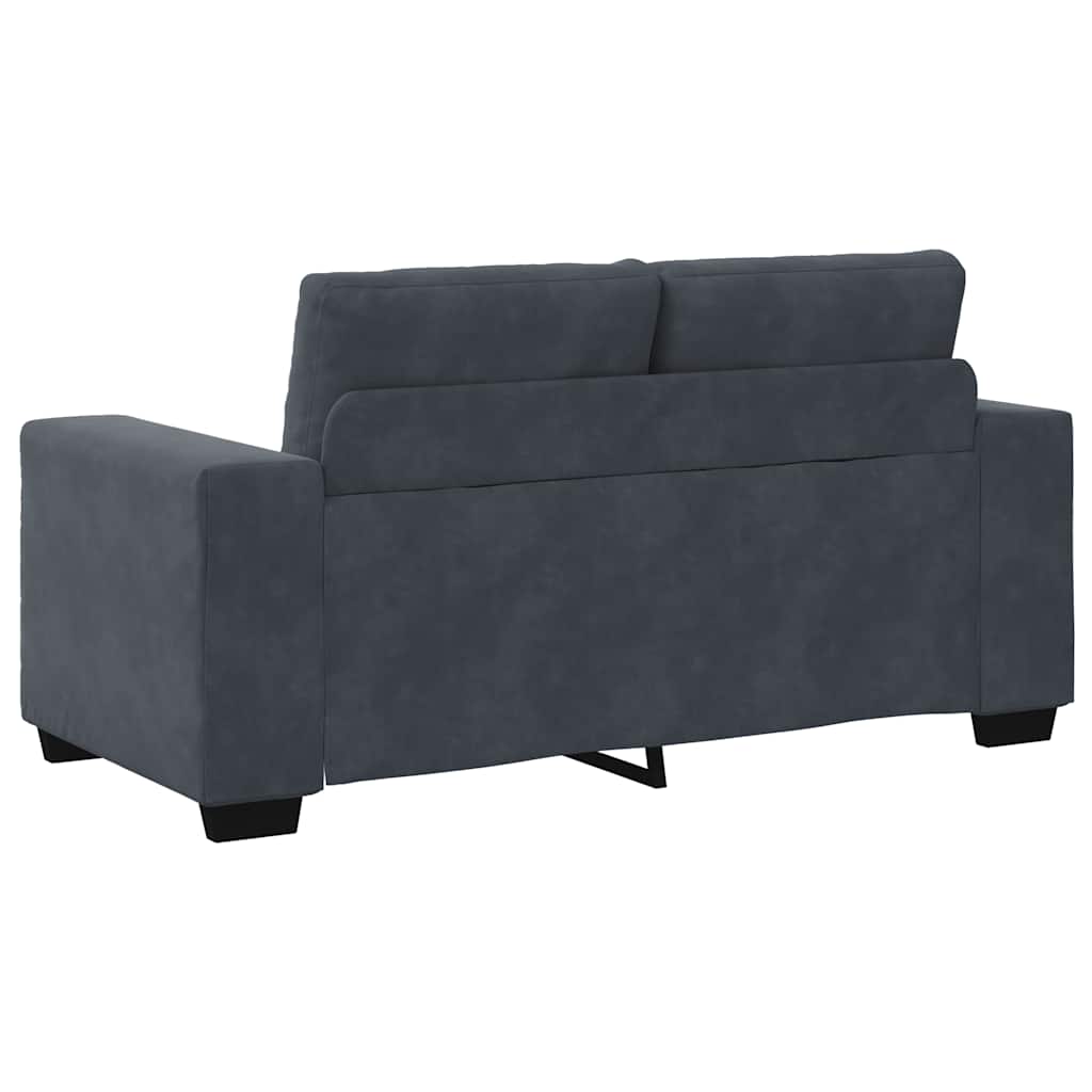 2-teiliges Sofa-Set mit Kissen, hellgrauer Samt