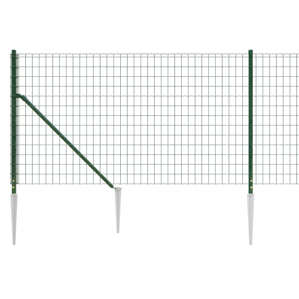 Maschendrahtzaun mit Bodenhülsen Grün 2x10 m