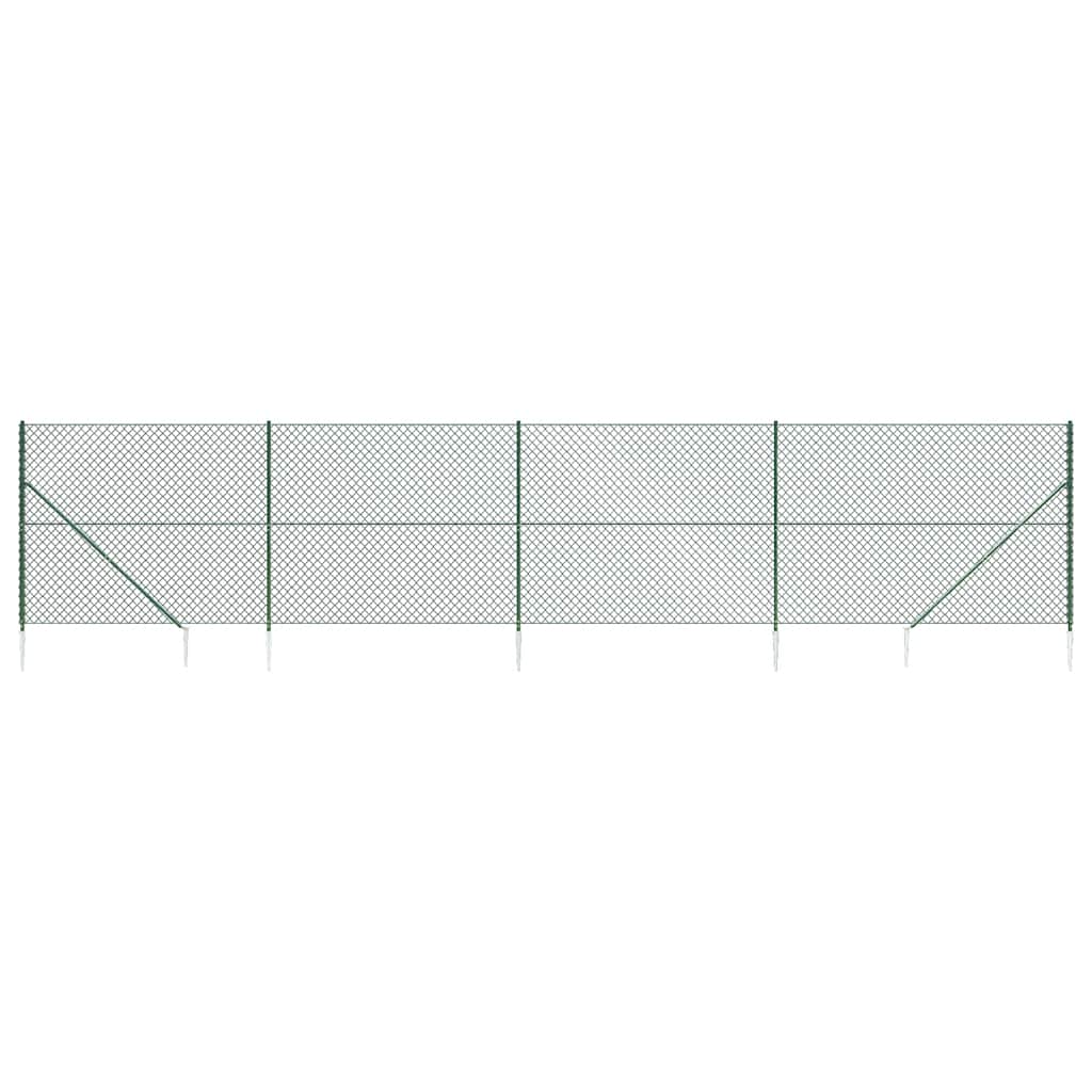 Maschendrahtzaun mit Bodenhülsen Grün 0,8x10 m
