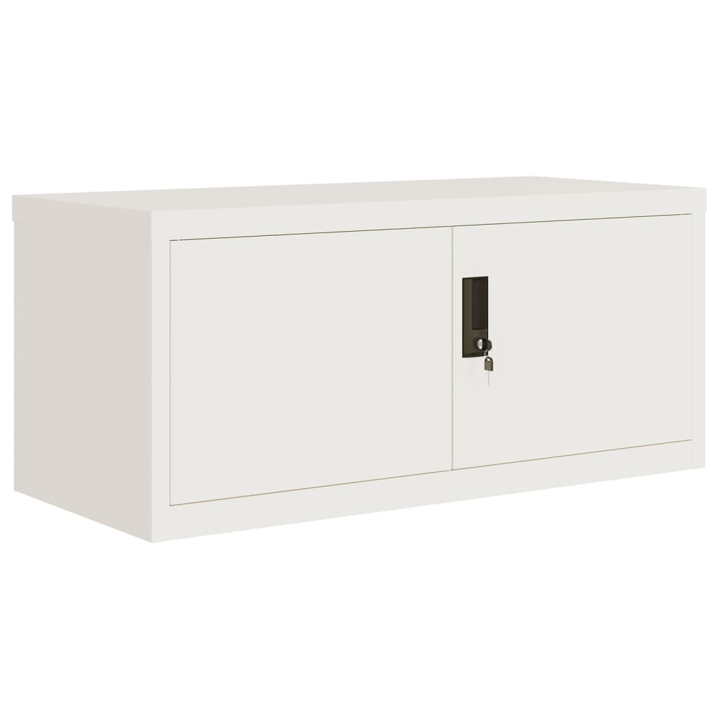 Aktenschrank mit 2 Türen Grau 90 cm Stahl