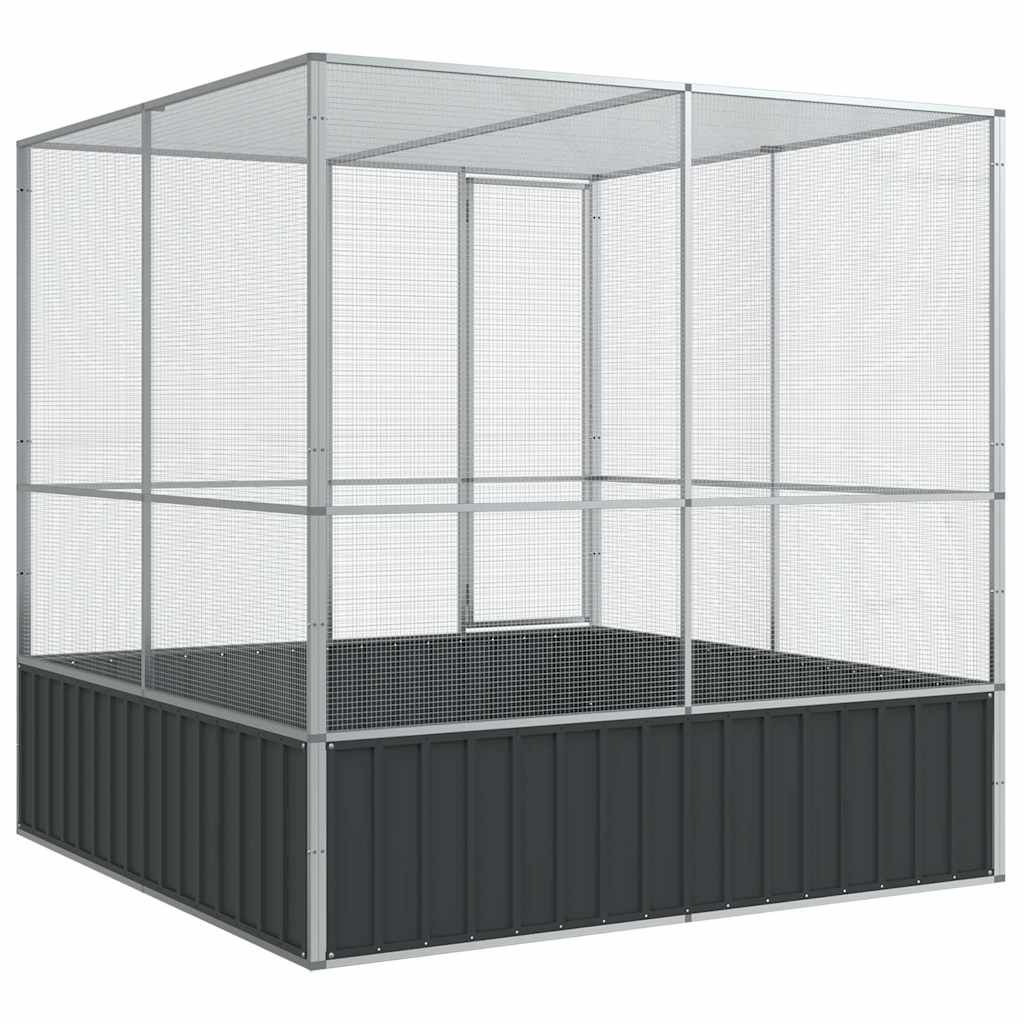 Voliere Silbern 210,5x107x212 cm Stahl