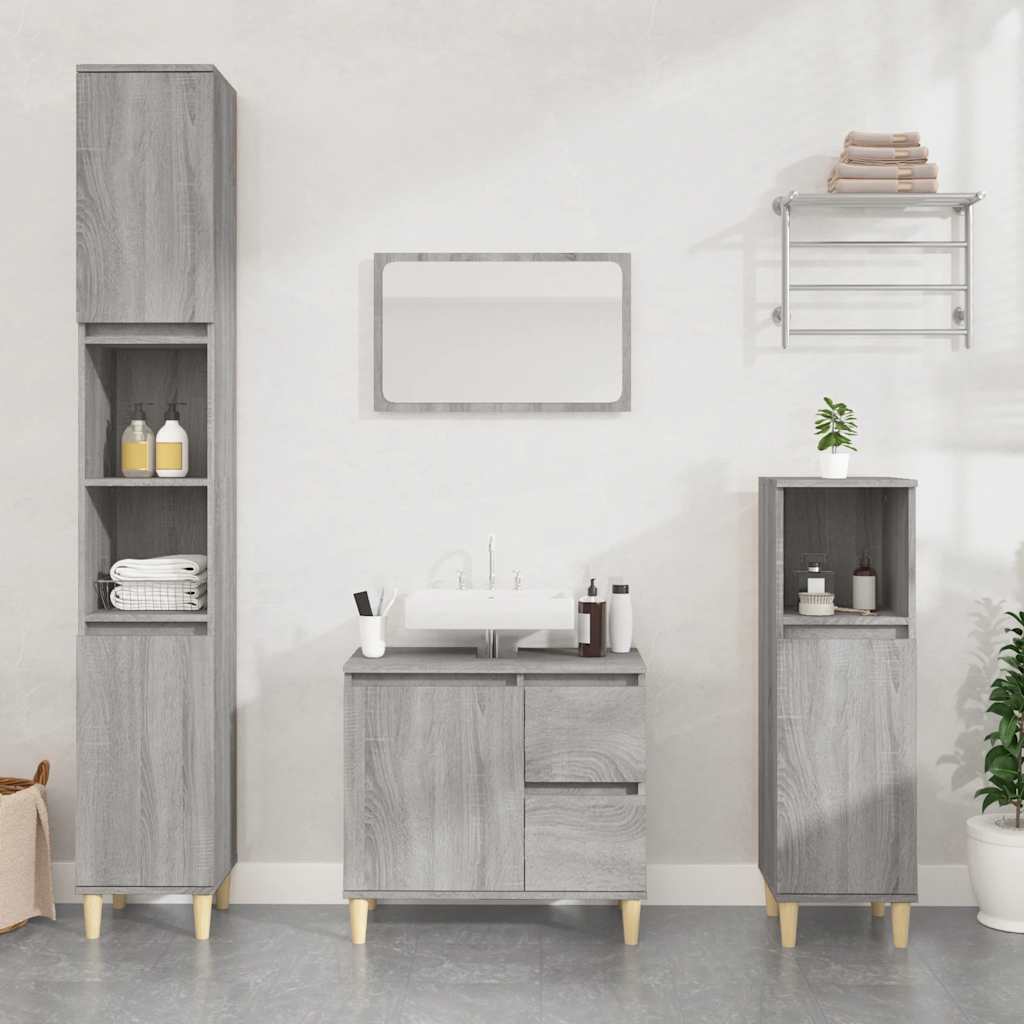 Badschrank Weiß 65x33x60 cm Holzwerkstoff