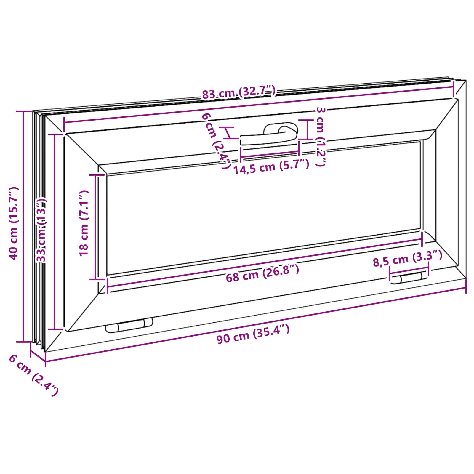 Kellerfenster RISOR 60 x 40 cm PVC und Glas Weiß