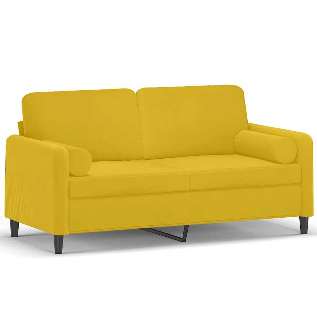 2-Sitzer-Sofa mit Zierkissen Dunkelgrün 120 cm Samt