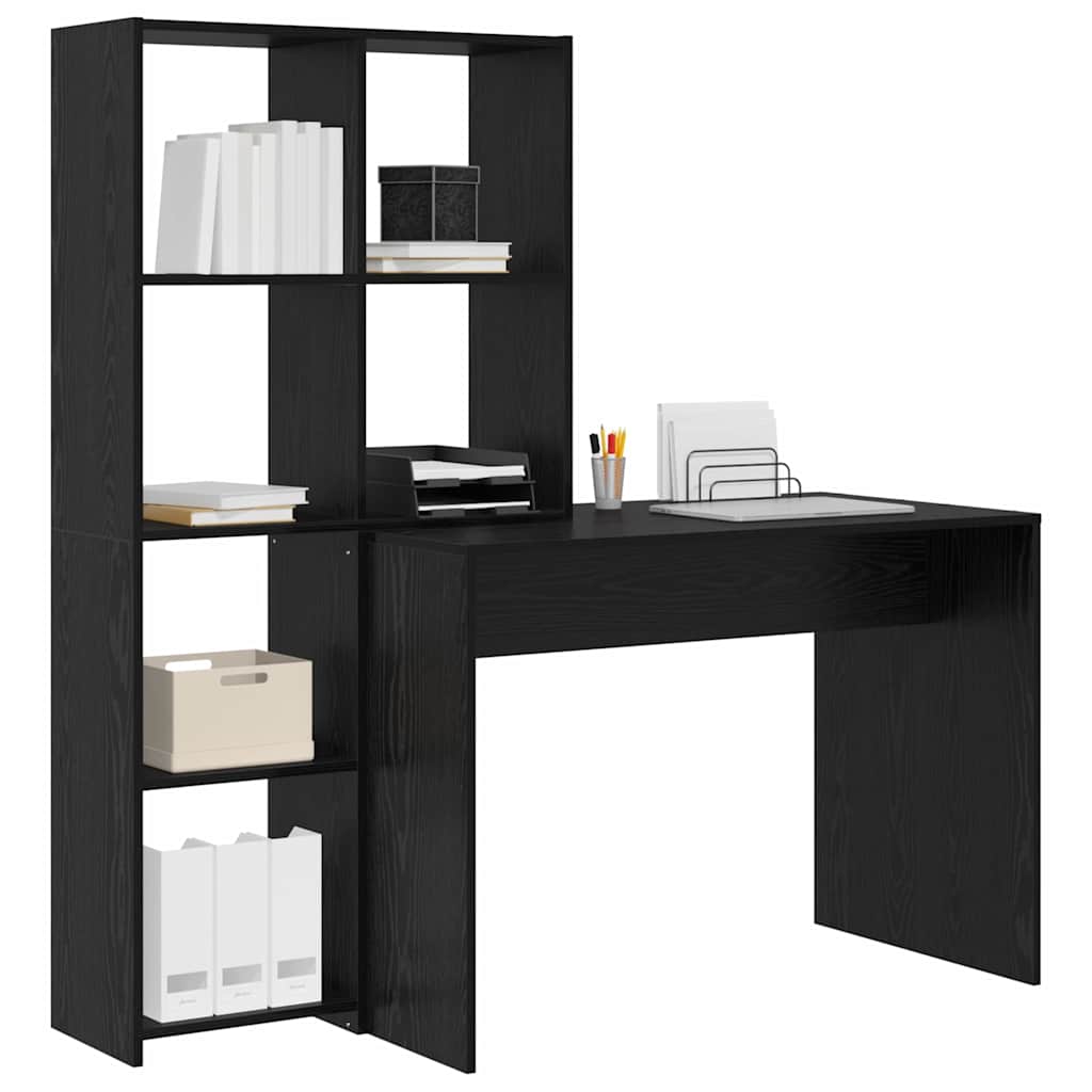 Schreibtisch mit Regal Weiß 138,5 x 55 x 143 cm Holzwerkstoff