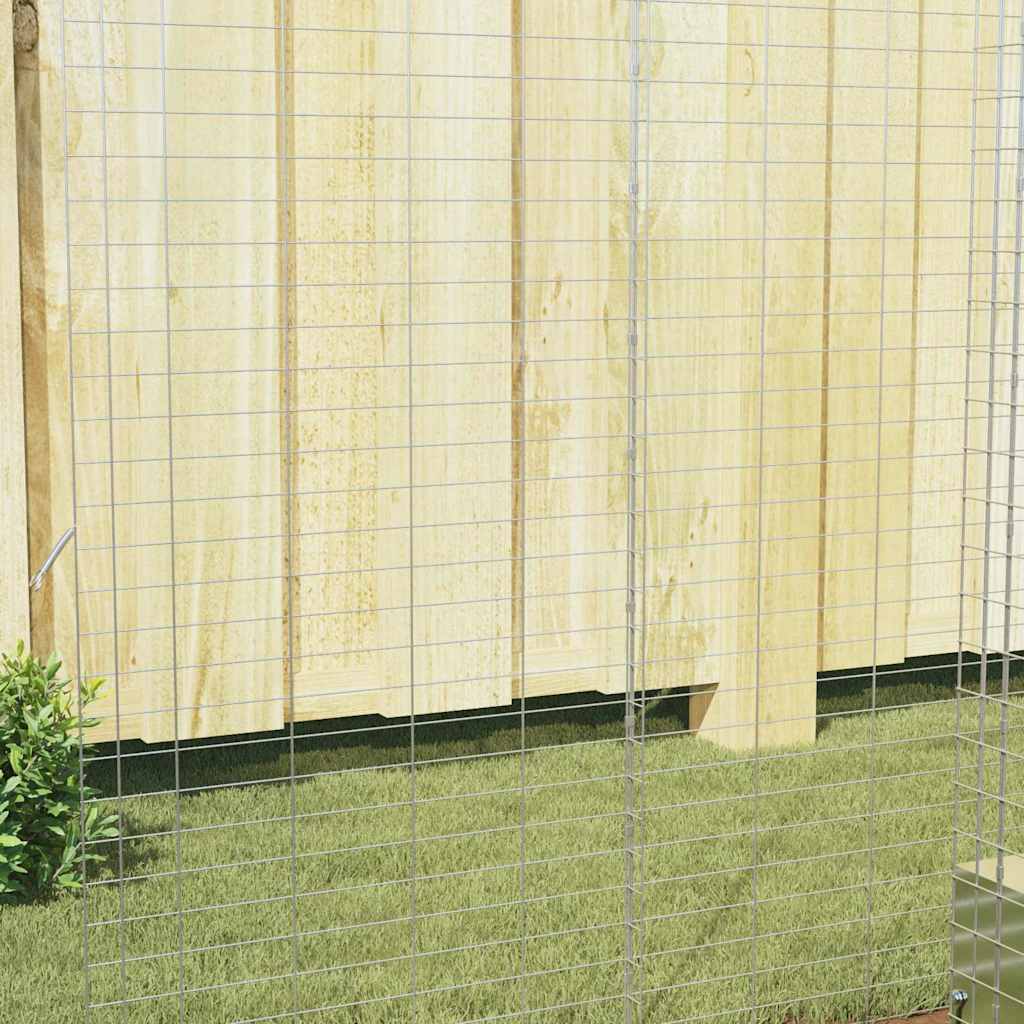 Hühnerkäfig 2 pcs Silber 600 x 100 x 210 cm Verzinkter Stahl
